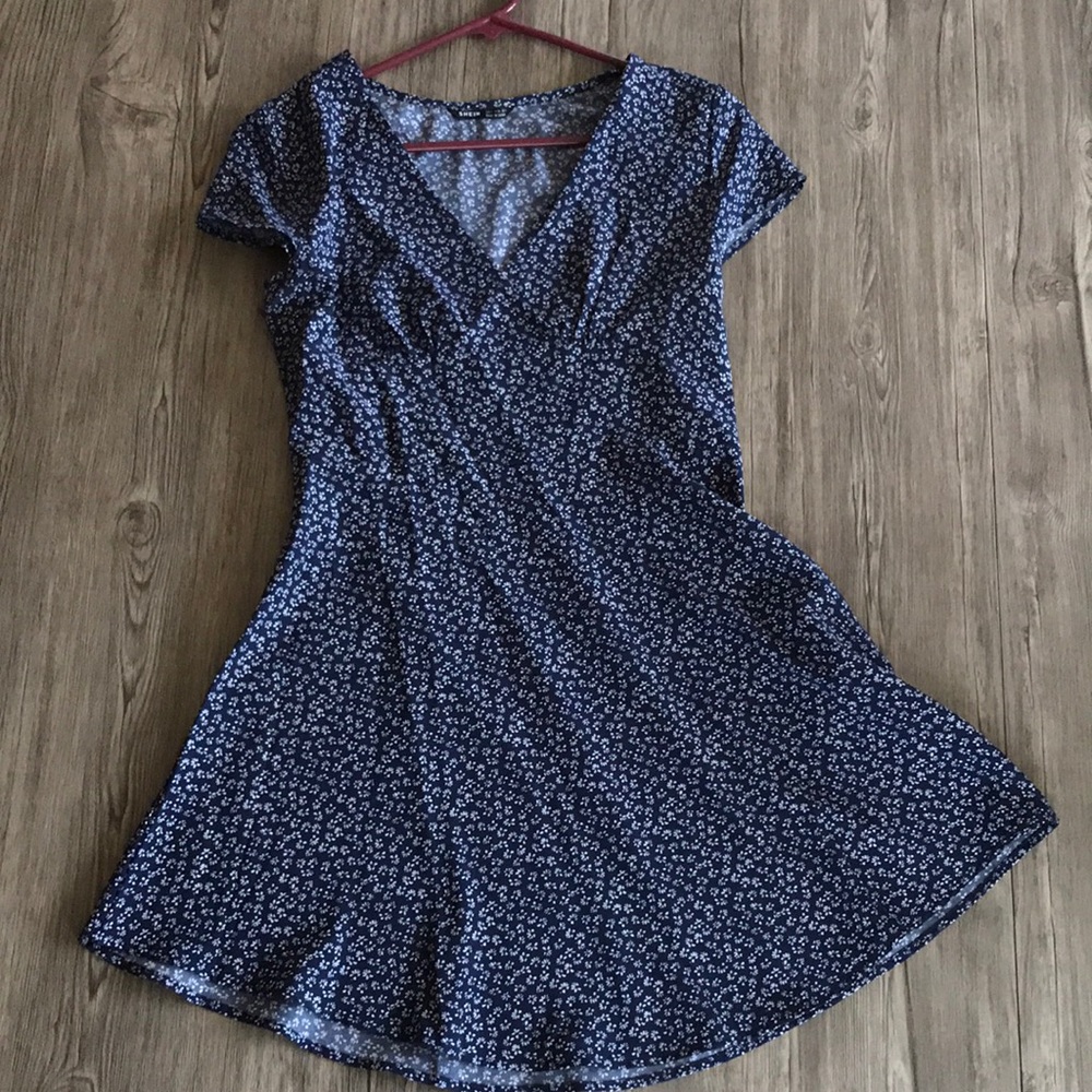 Shein dress, navy with white flowers